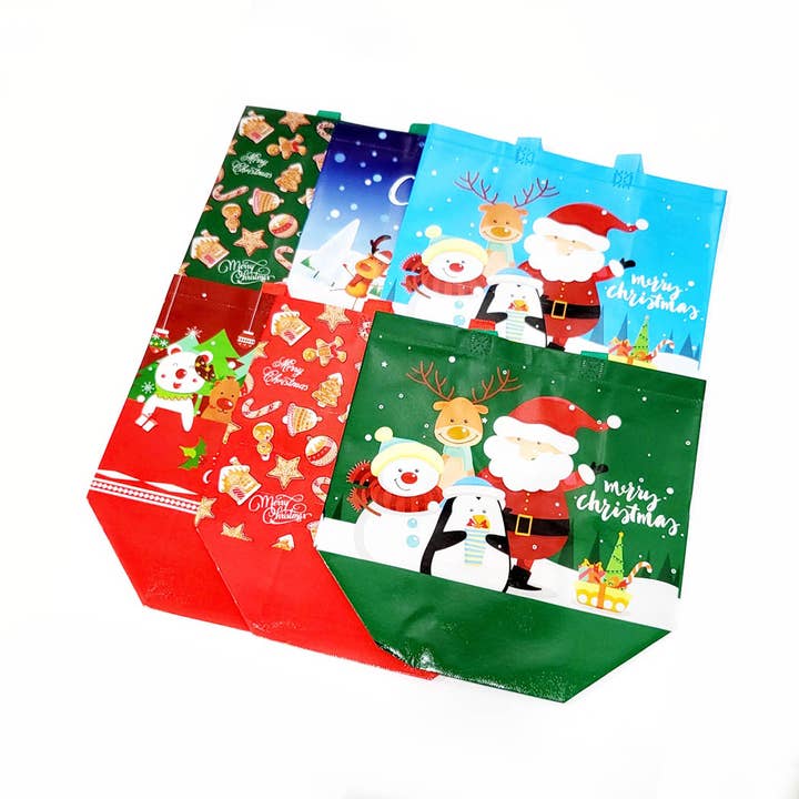 Assorted Color Christmas Reusable Gift Bag for wholesale on Faire