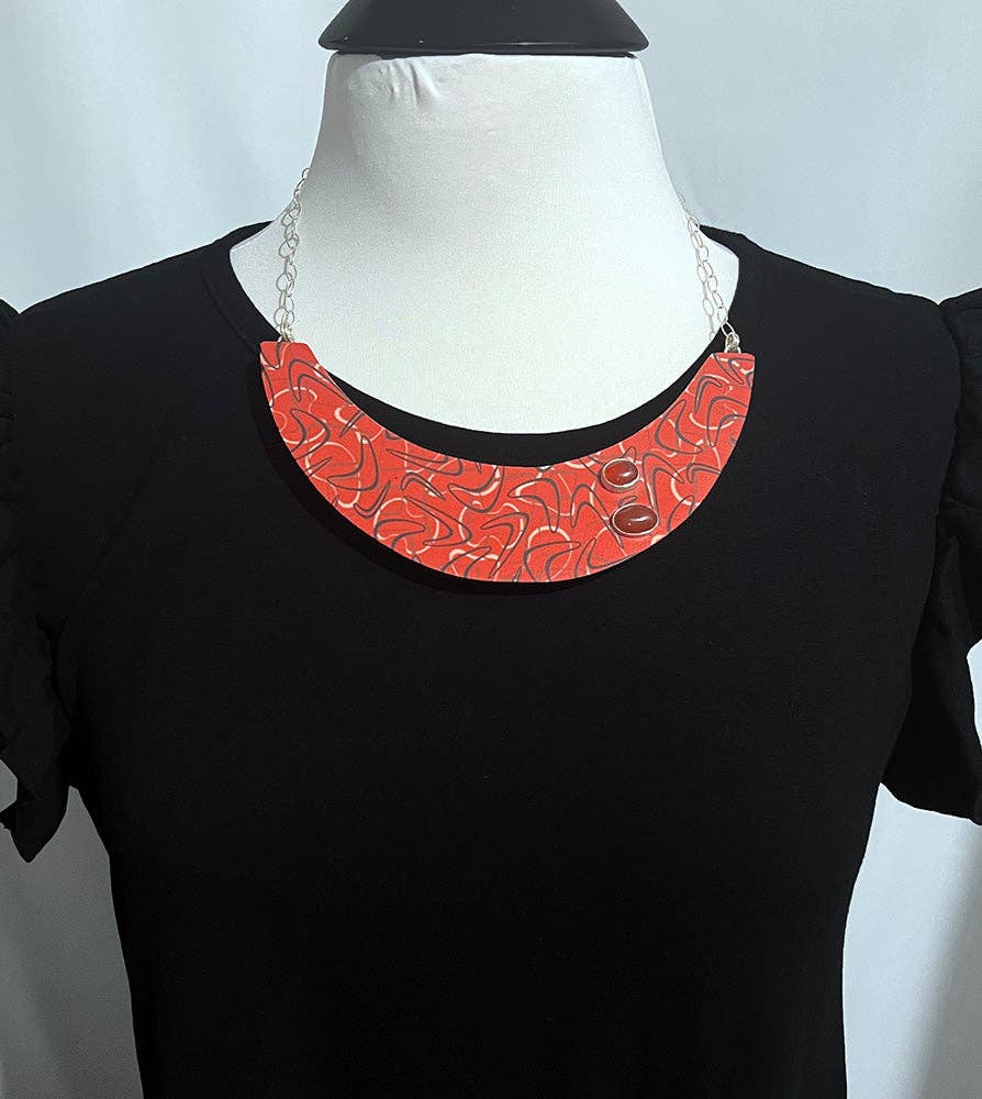 Audacious Studio - Wholesale Bib Necklace - Red Boomerang Bib Necklace1