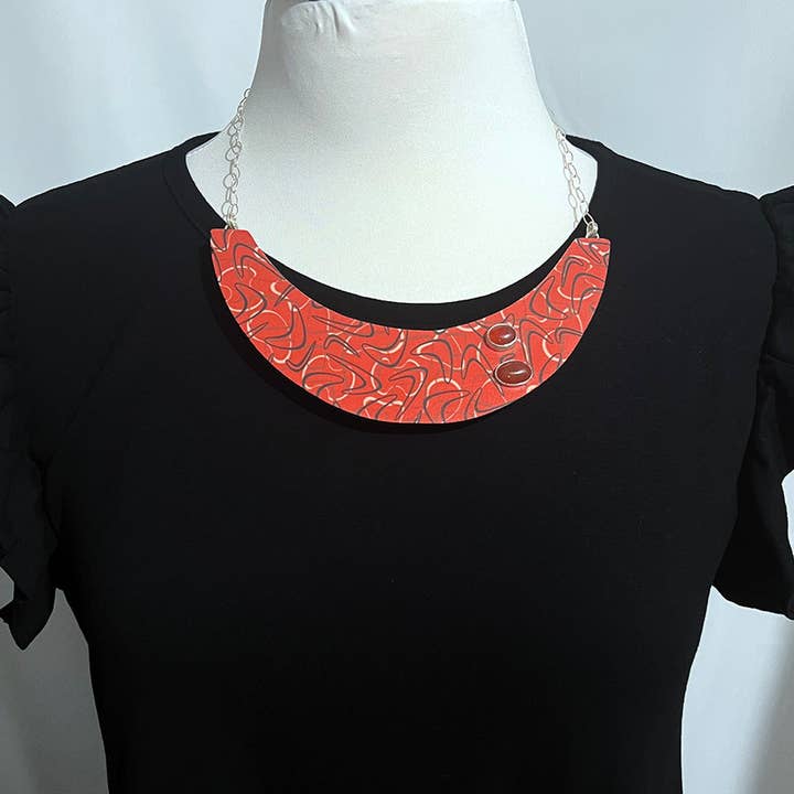 Audacious Studio - Wholesale Bib Necklace - Red Boomerang Bib Necklace1
