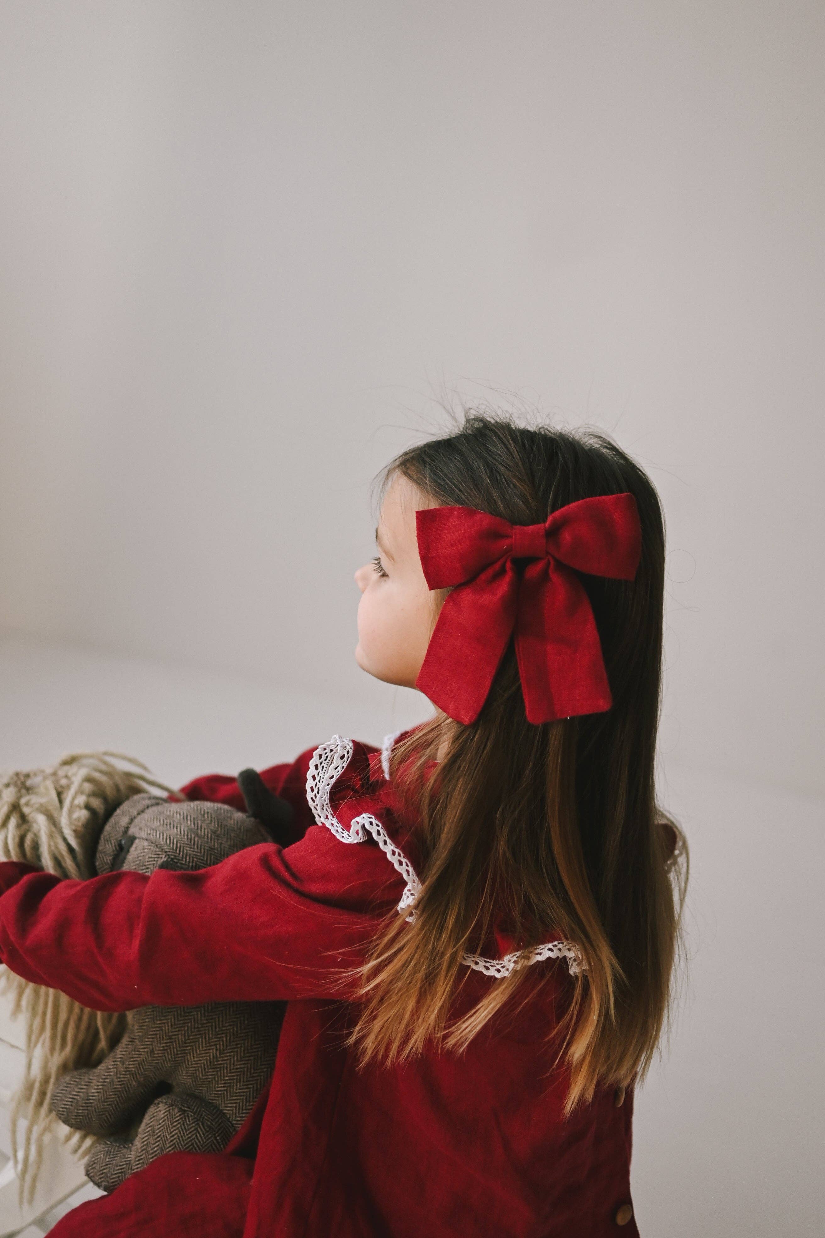 Lanika Atelier, Nika Korošec s.p. - Venta al por mayor Lazo para el pelo - Mujer - Grandes lazos de lino 100 % para el cabello, para niñas y mujeres6