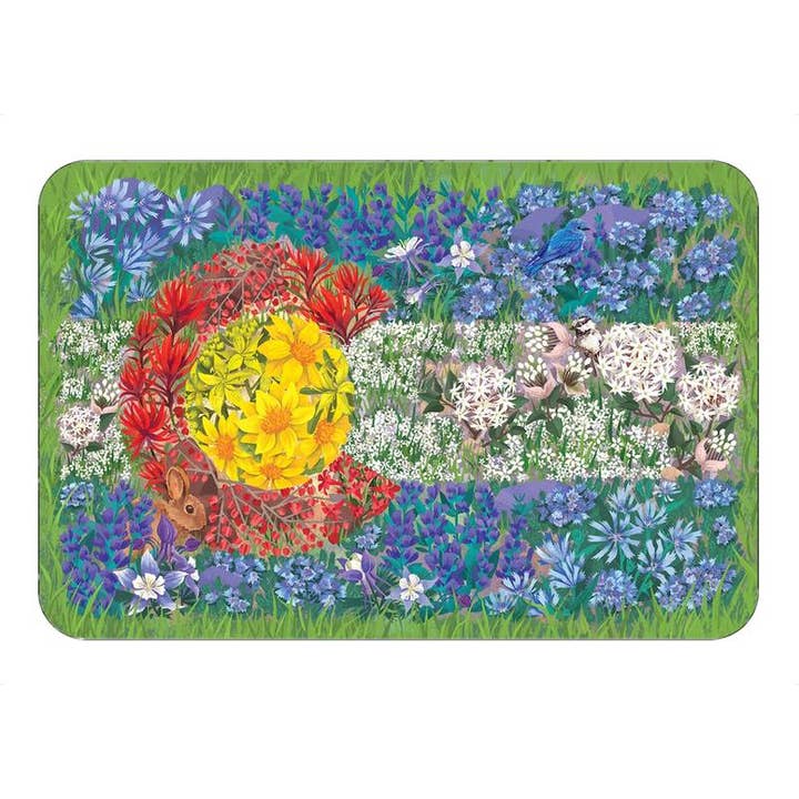 Sticker Art - Wholesale Sticker - Colorado Flag Sticker Art - wildflowers decal