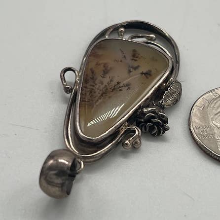 Dendritenachat Anhänger aus Sterlingsilber 2, kunstvolles Design für den Großhandel von Elite Gems