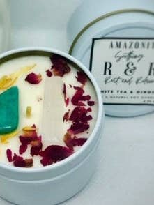 Velas de cristal de amazonita para venta al por mayor de 6ix Wicks Candle & Crystal