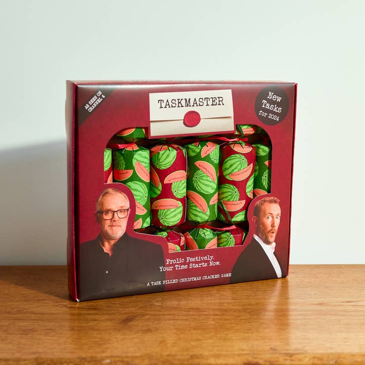 Puzzle Post Games - Wholesale Card Game - Official Taskmaster 2024 Christmas Crackers - Set of 6