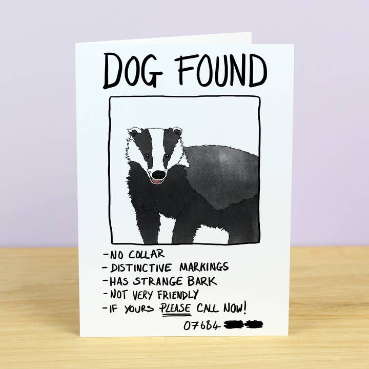 Dog Found Greetings Card for wholesale by Ink Bandit