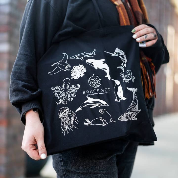BRACENET - Wholesale Tote Bag - Unisex - Marine animals pouch1