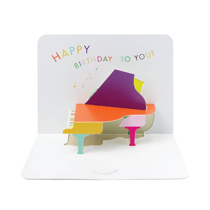 Grand Piano 3D Pop Up Birthday Card for wholesale by The Art File