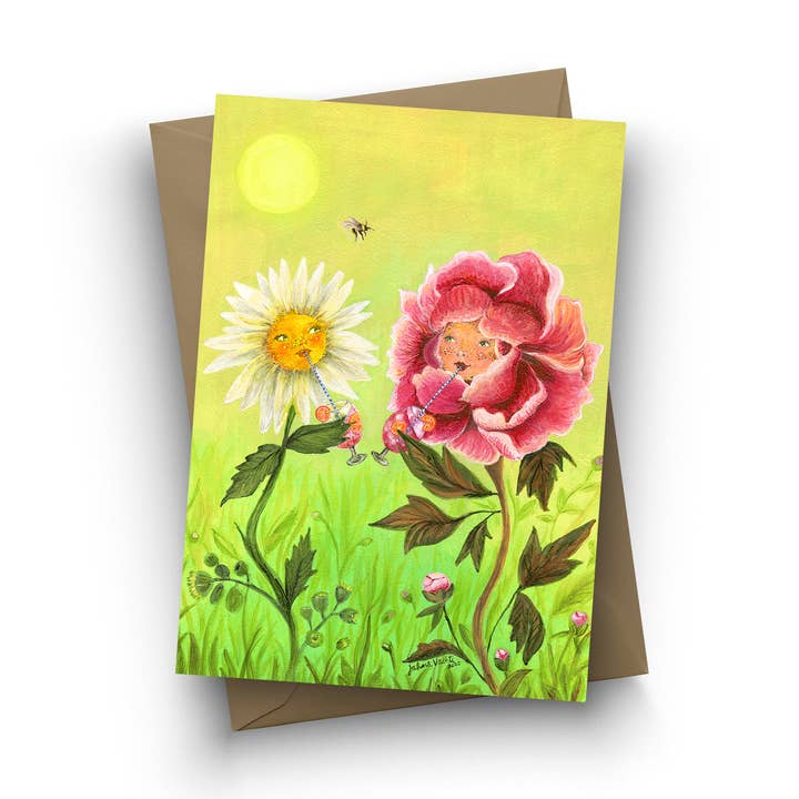 Jahna Vashti – Cartão de saudação diária por atacado – Cartão único “Happy Hour Flowers”0