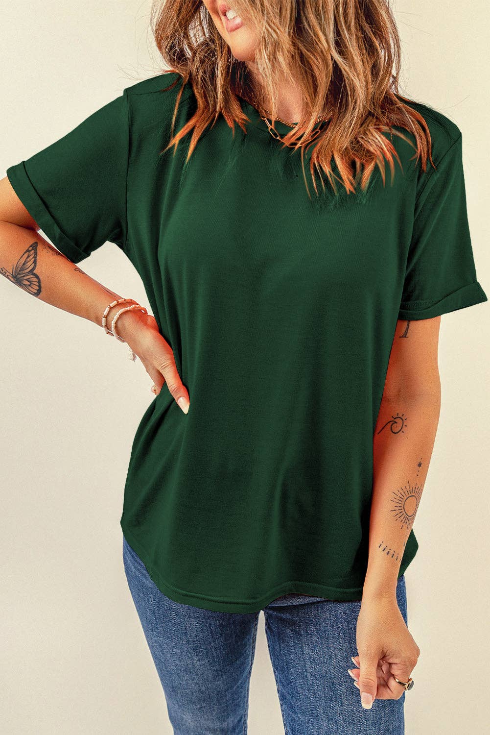 PRETTY BASH - Wholesale T-Shirt - Women's - Solid Short Sleeve Crew Neck Tee55