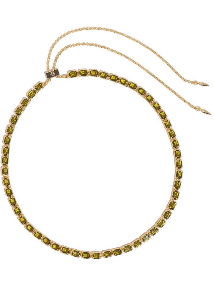 Liza Slider Necklace in Olivine for wholesale by Loren Hope