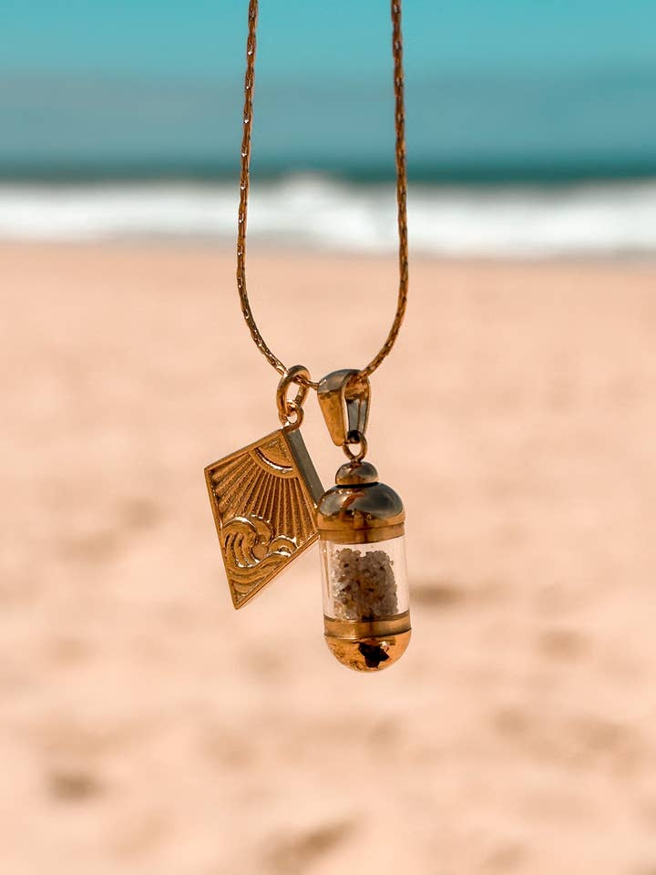 Laguna Beach Pendant Follow The Sun Necklace gold for wholesale by Laguna Treasures
