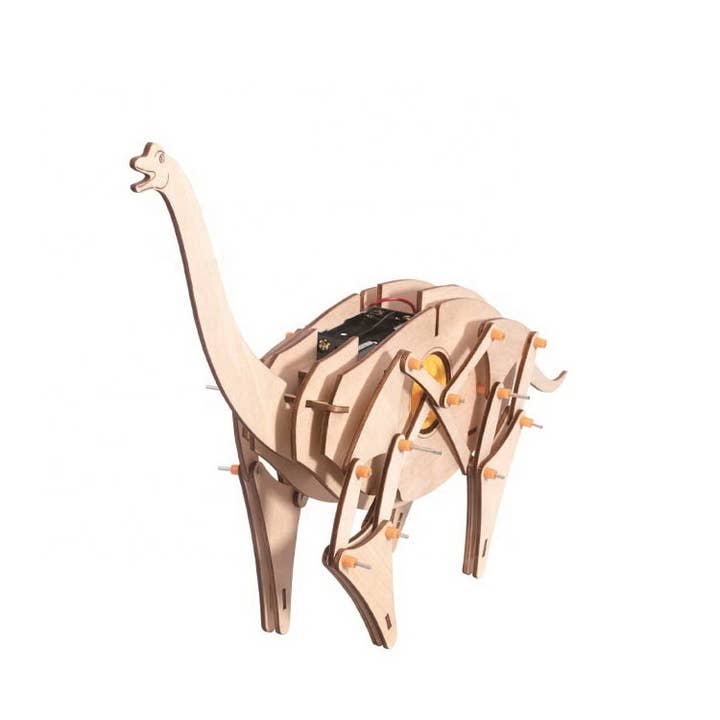 Texas Toy Distribution - Wholesale Puzzle - Kids - Brachiosaurus DIY Electric Puzzle Assembly STEM Kit 128 pcs