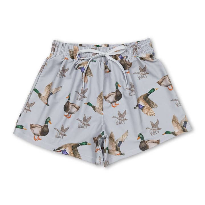 Duck print baby boys summer swim trunks for wholesale by Yawoo Garments