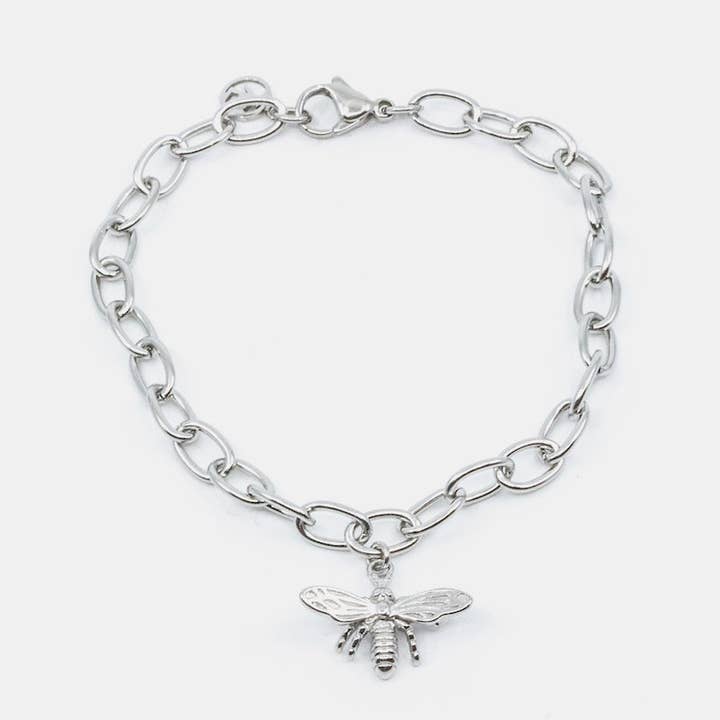 Brassard en forme d'abeille argenté pour la vente par 7East