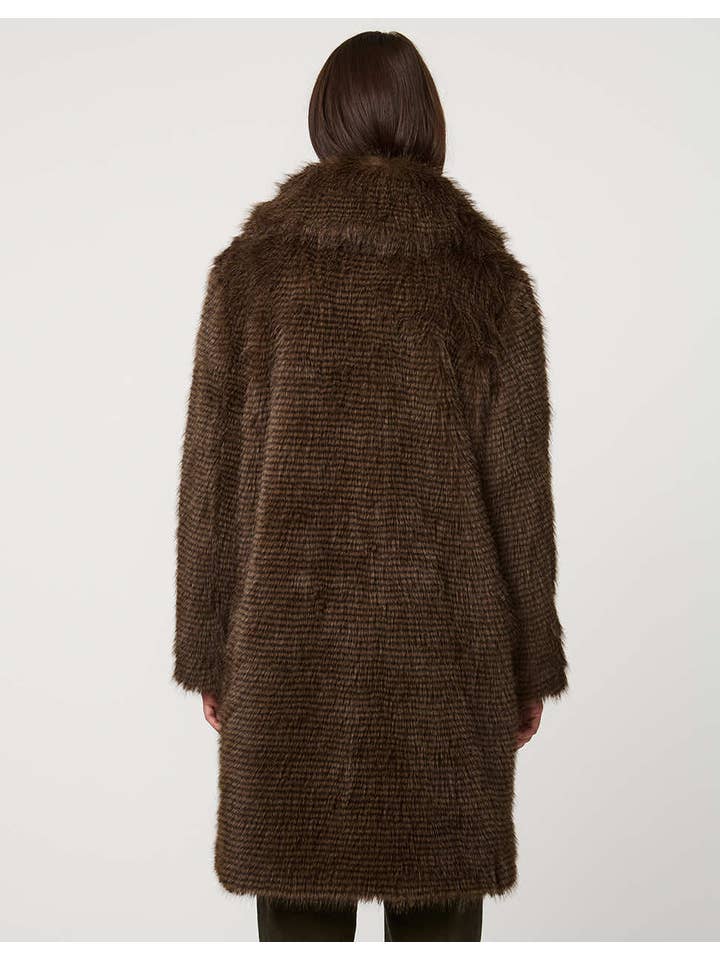Brown Mix Whitman Faux Fur Coat for wholesale on Faire3