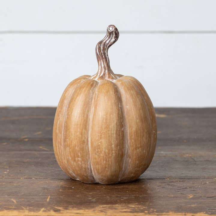 Ragon House - Wholesale Decorative Tabletop Object - 7.25" TAN RESIN PUMPKIN2