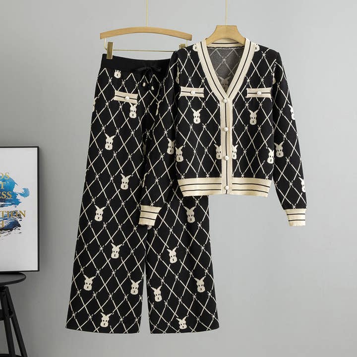 Marayn - Wholesale Top & Pant Set (NOT Loungewear) - Women's - Chic Knit Set 2025 Fall Fashion WideLeg Pants