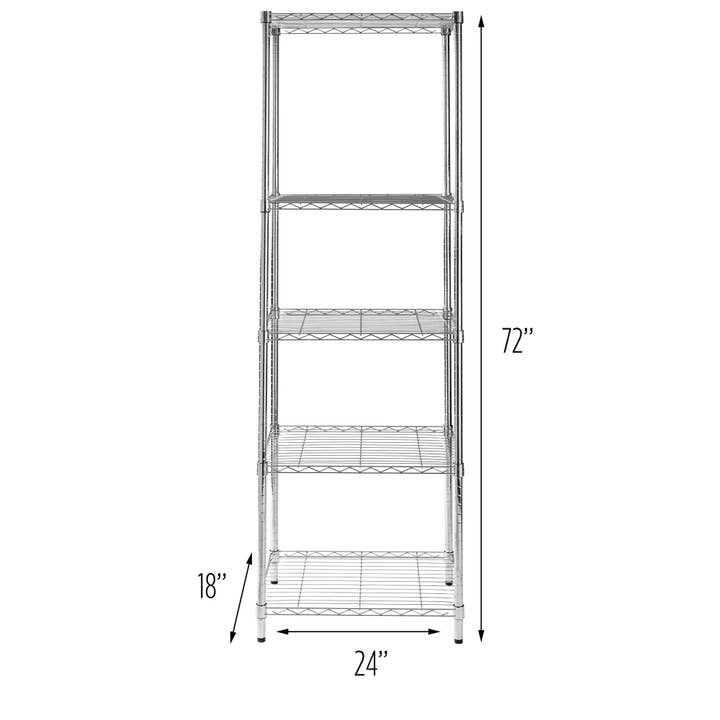 Honey-Can-Do - Wholesale Free Standing Shelf - 5-Tier Heavy Duty Adjustable Storage Shelving Unit With 250