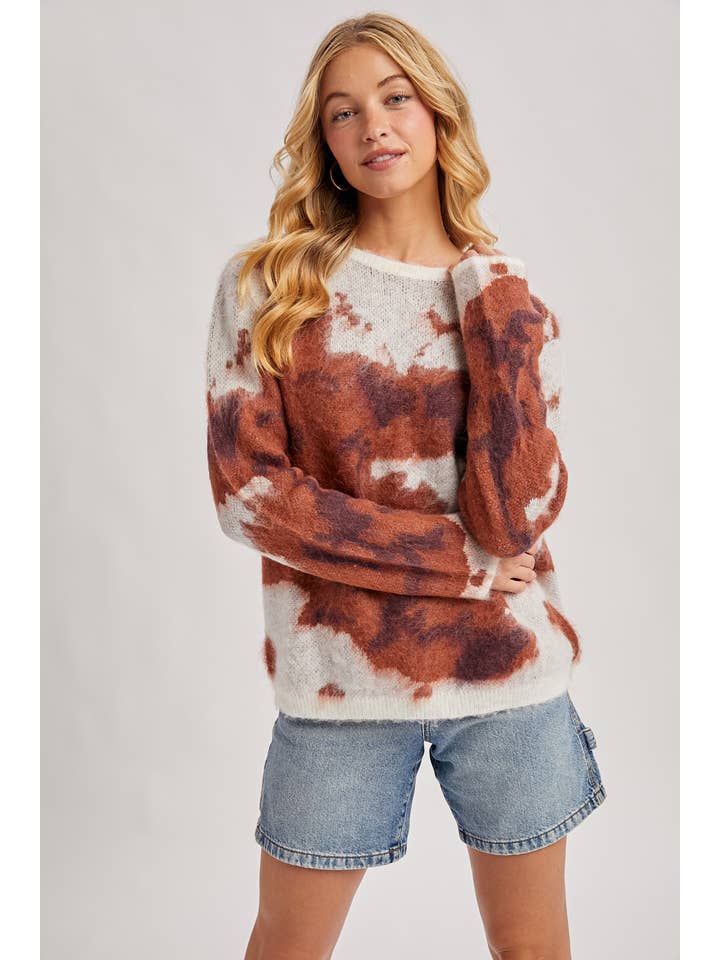 Peace Love Line – Engroshandel Pullover - Dame – PL9026 - BATIK-FUZZY STRIKTRØJE PULLOVER2