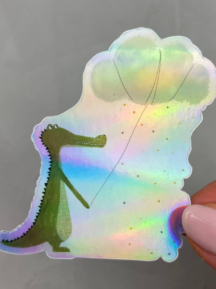 Adesivo holográfico XXL - crocodilo (em direção à chuva) por atacado de von.anne