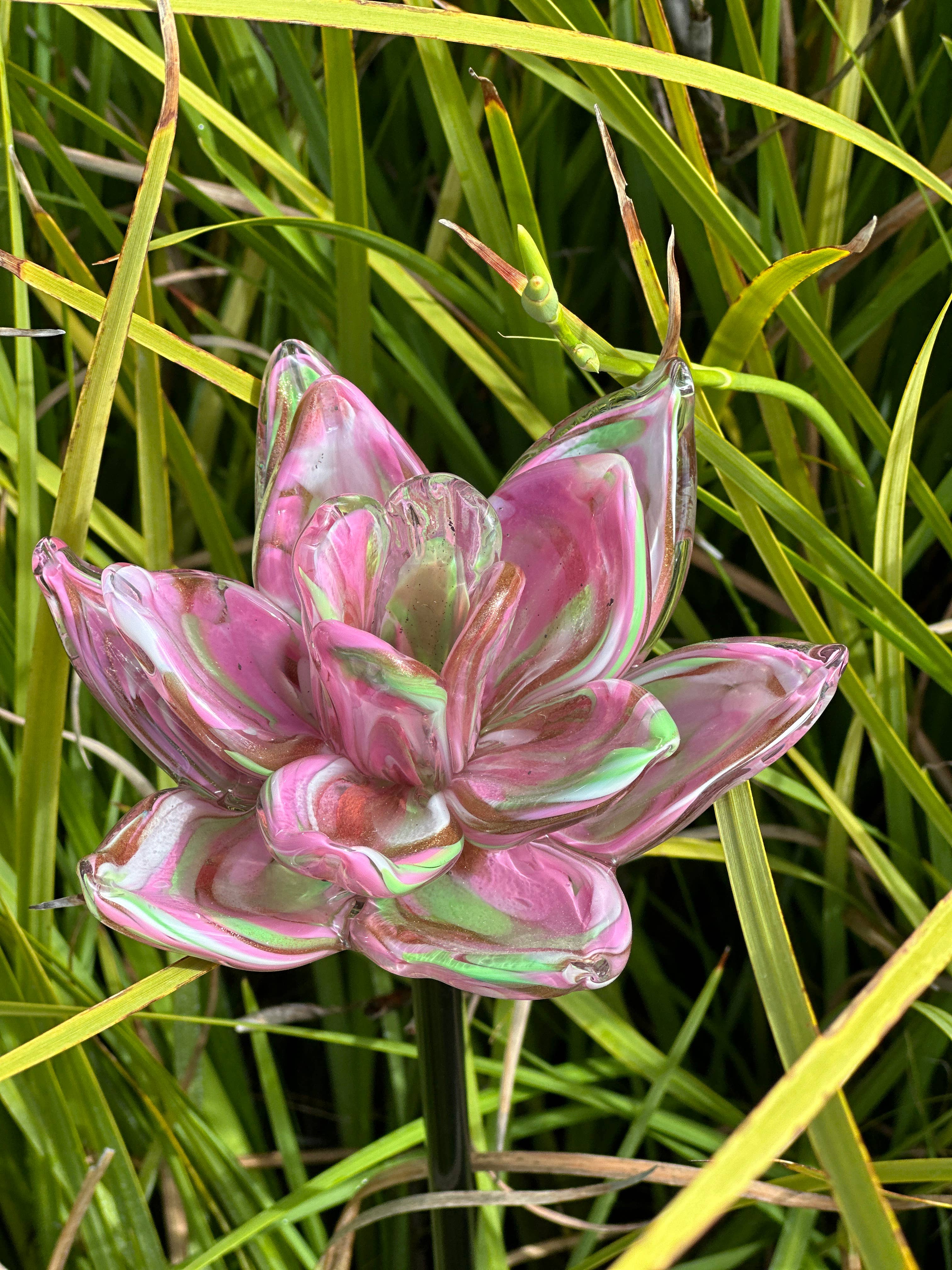 ApricotMint - Venta al por mayor Postes de jardín/césped - Estacas de vidrio Art para flores, surtidas, 6 colores en juego de 2