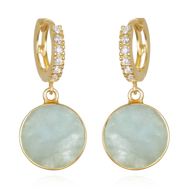 Coin Huggies - Aigue-marine pour la vente par Amelia Rose Jewelry