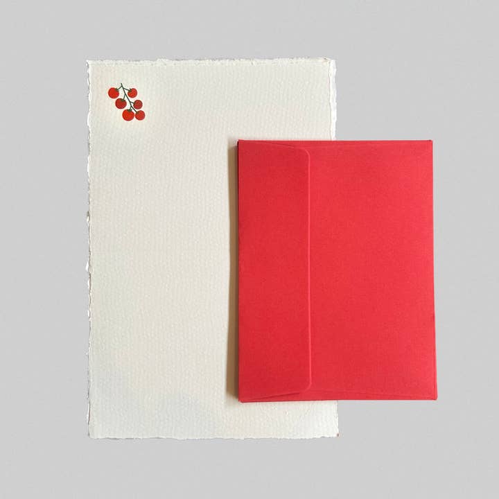 Tomato Letter Set Stationery / Handmade Paper for wholesale by Moon&June Studio
