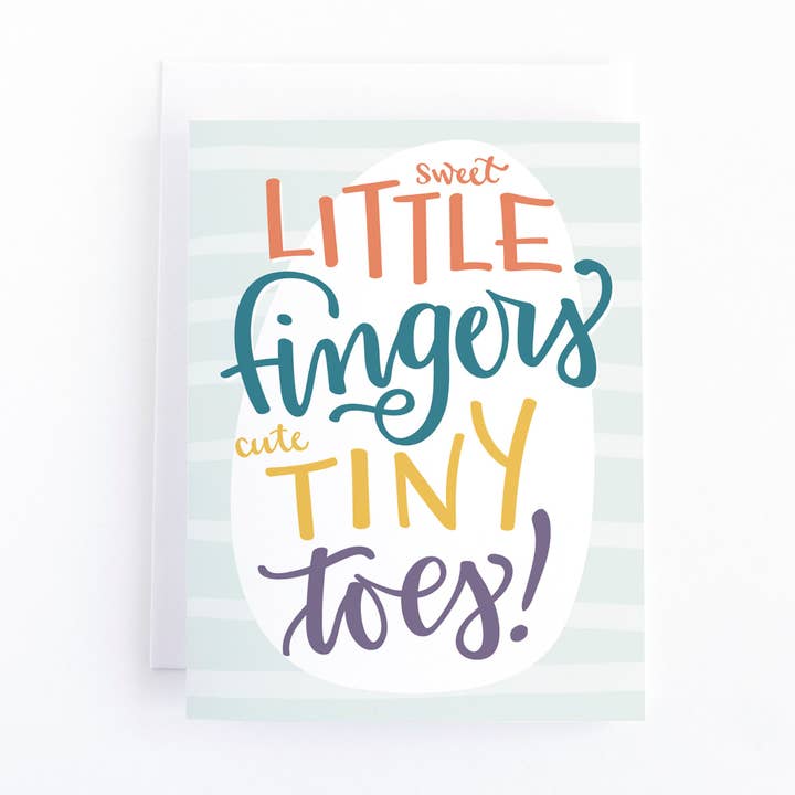 Sweet little fingers... Baby Shower Card for wholesale by Pedaller Designs