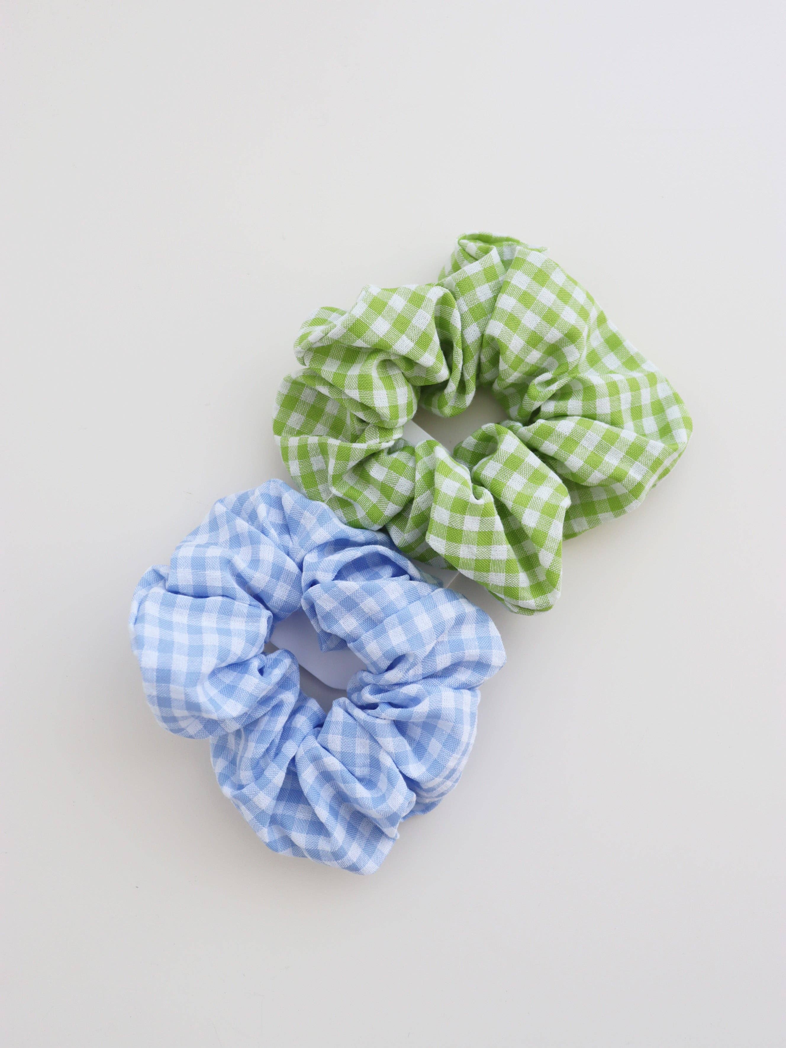 Angels Whisper Accessories - Wholesale Scrunchie - Women's - Gingham Scrunchies 2 Pack Set - Berry0