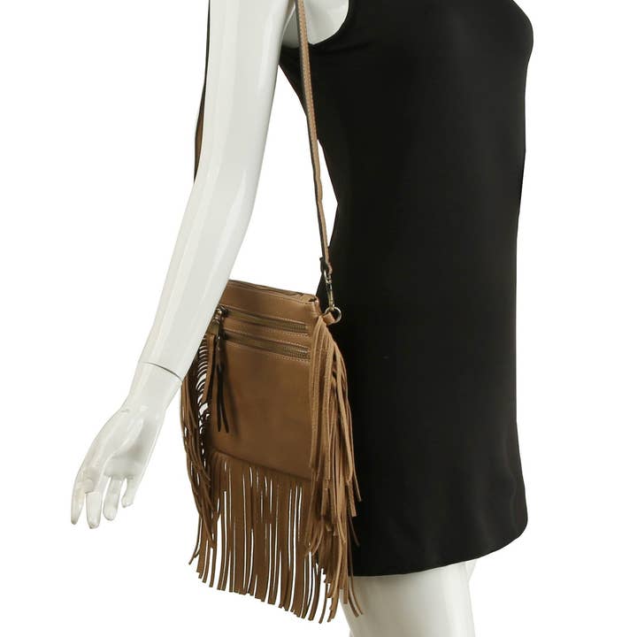 Handbag Factory Corp – Engroshandel Crossbodytaske - Dame – Crossbody taske med frynser og kvaster9