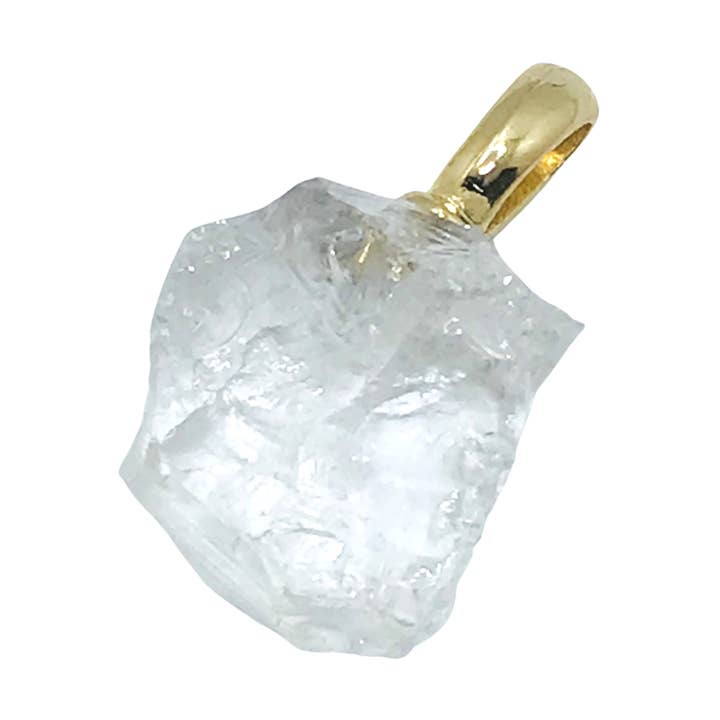 Pendentif en pierres précieuses brutes - Quartz cristallin pour la vente par Carla Dieterich