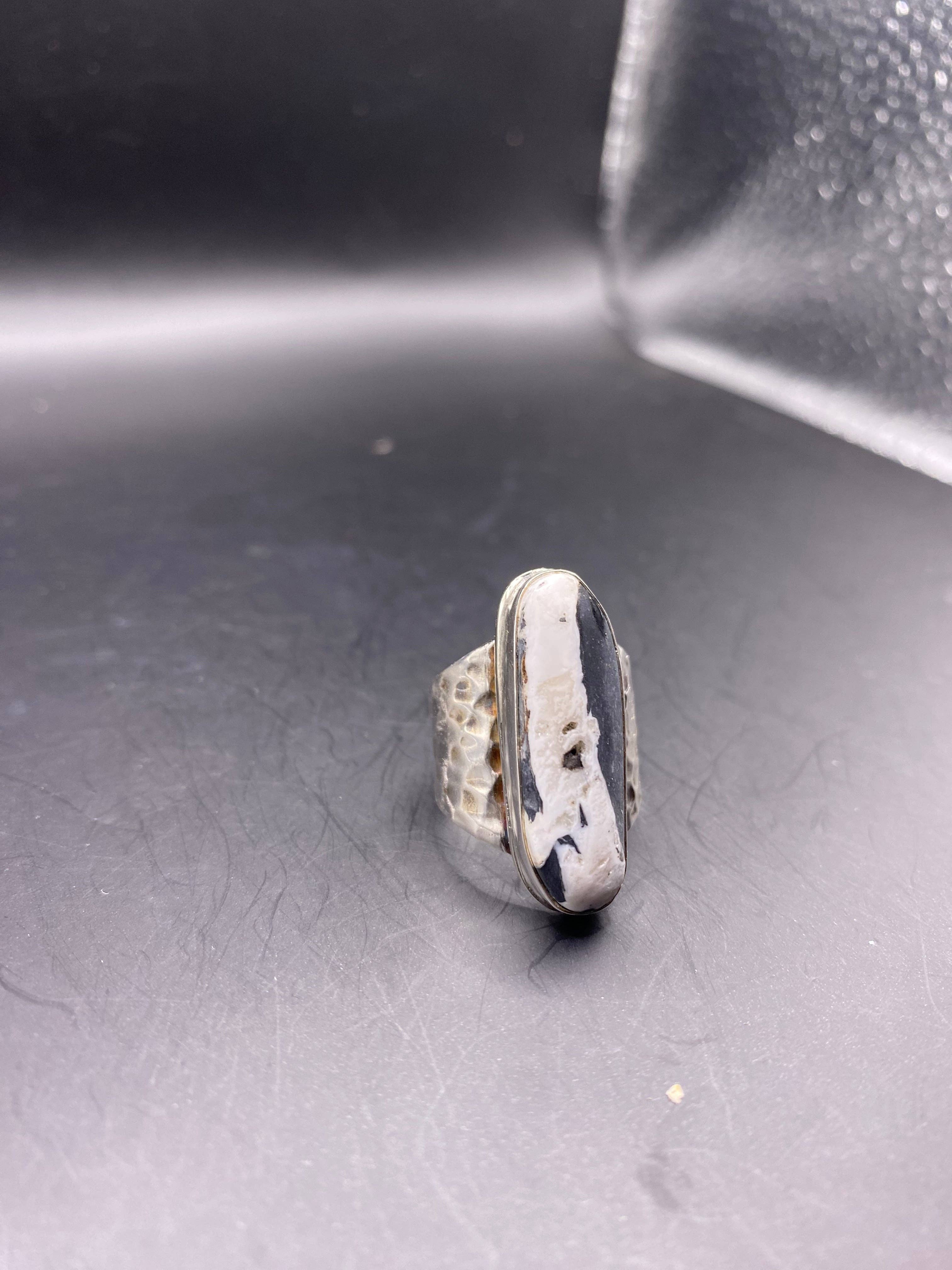 Callie Capps Silver - Wholesale Cocktail/Statement Ring - White Buffalo Turquoise Ring7