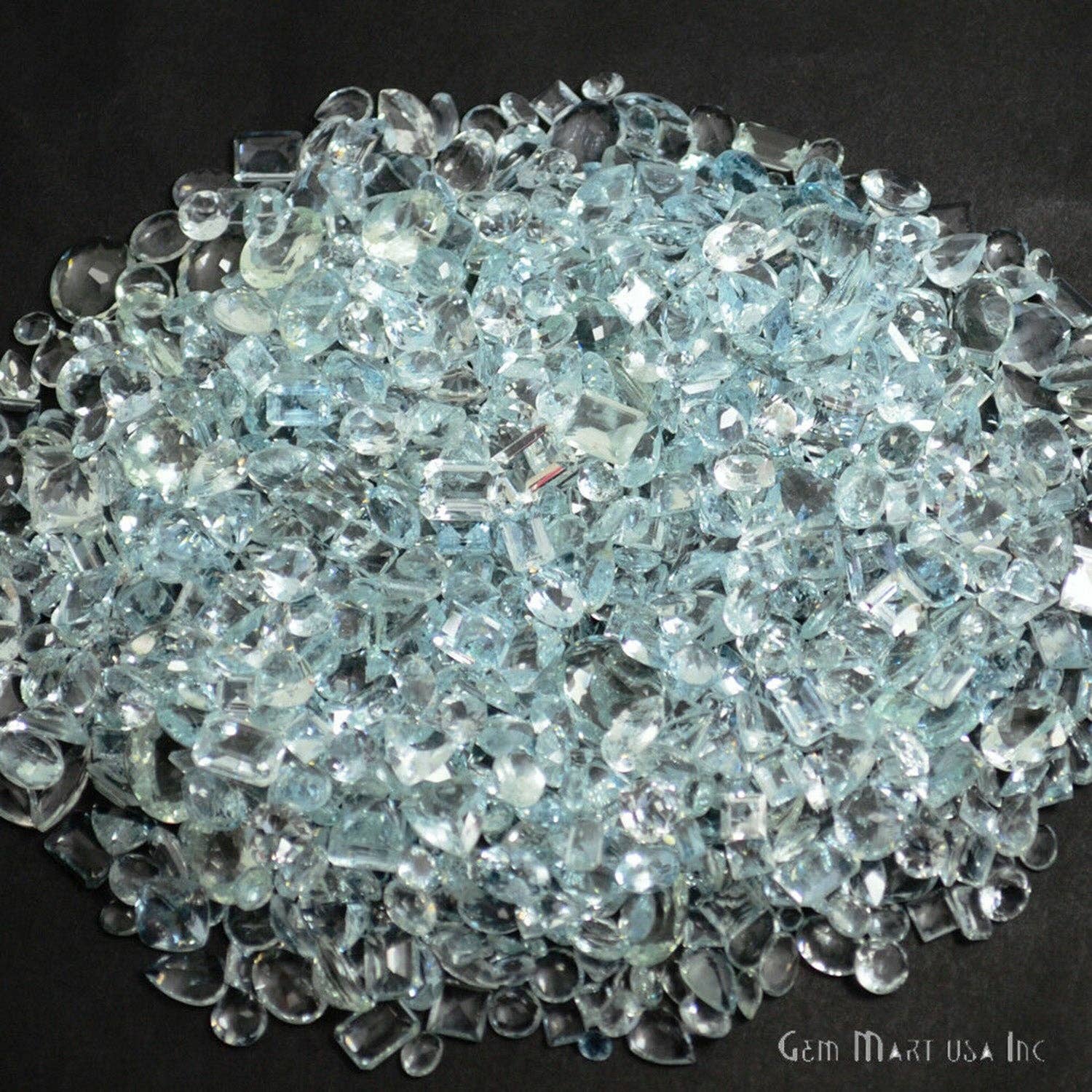 GemMartUSA - Wholesale Spiritual Stone/Crystal - Natural Aquamarine Faceted Loose Gemstone, 6-12mm, 1+ Carats2