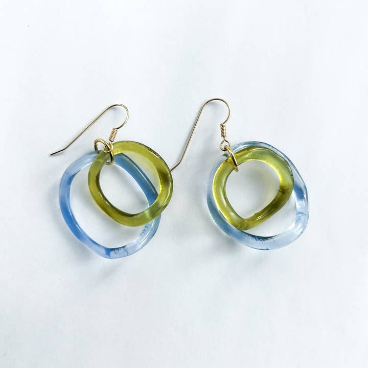 Smart Glass Recycled Jewelry - Wholesale Dangle earrings - Recycled Glass Flower Earrings | Spring Botanicals |USA made2