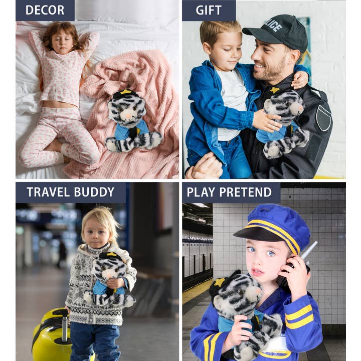 Cota Global - Venta al por mayor Peluche - Niños y bebés - Policía de Peluche - Peluche Súper Suave - Tigre Blanco Rechoncho de 8"
