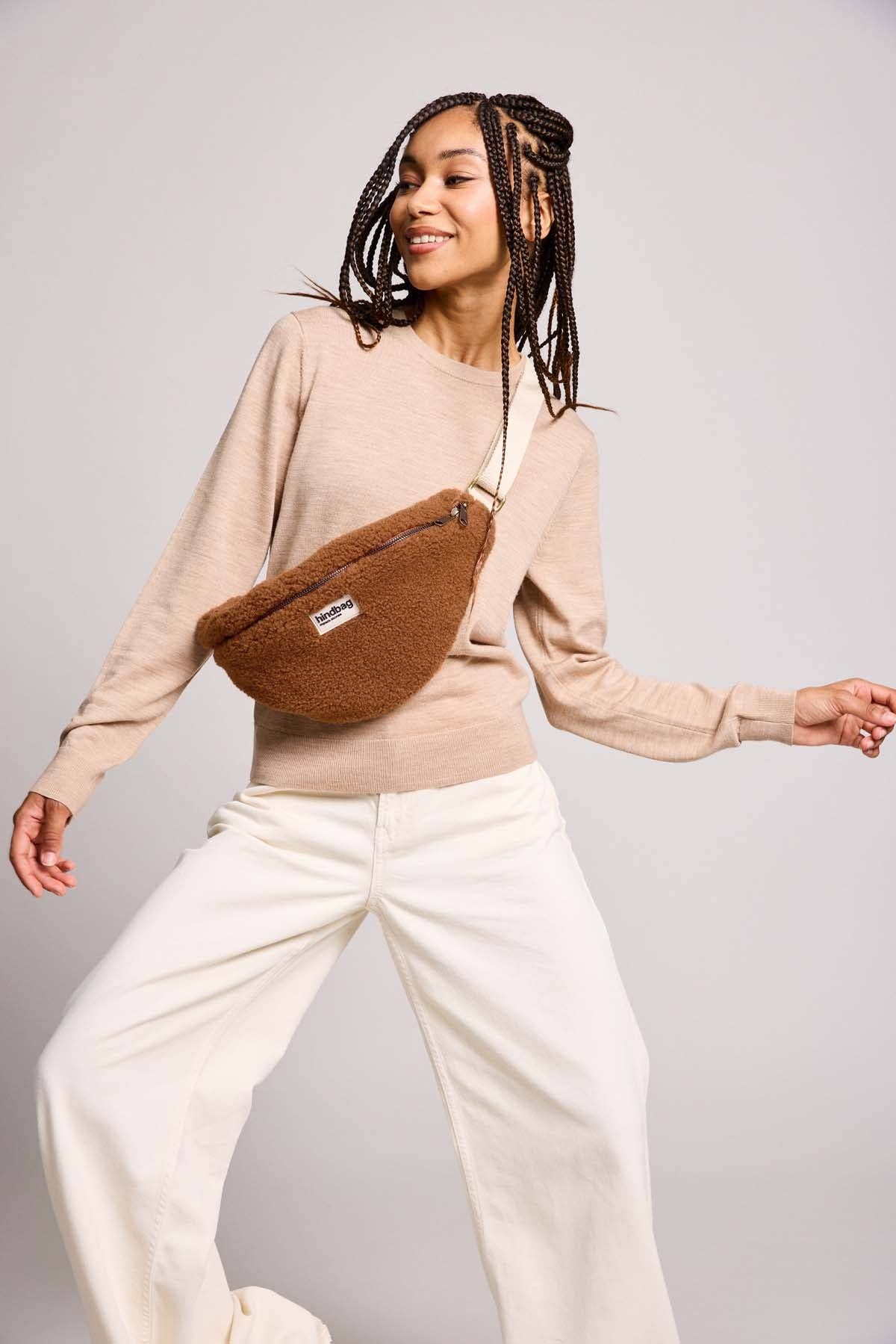 Hindbag - Wholesale Belt Bag - Women's - Sasha Teddy Fanny Pack in Brown1