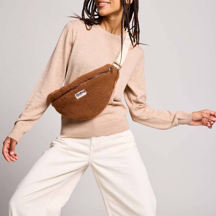 Hindbag - Wholesale Belt Bag - Women's - Sasha Teddy Fanny Pack in Brown1