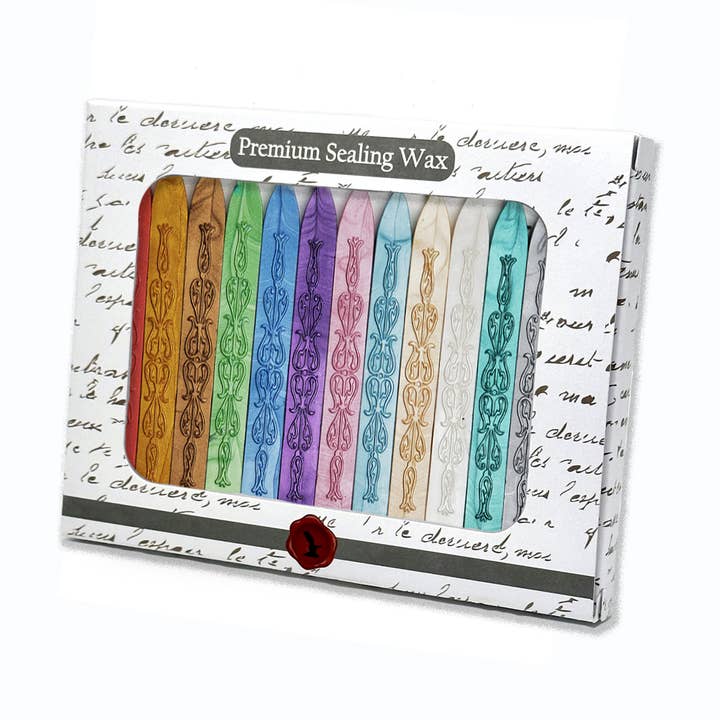 Premium Sealing Wax Sticks with Wick-Assortm.PK/12-multi for wholesale by Freund Mayer & Co.