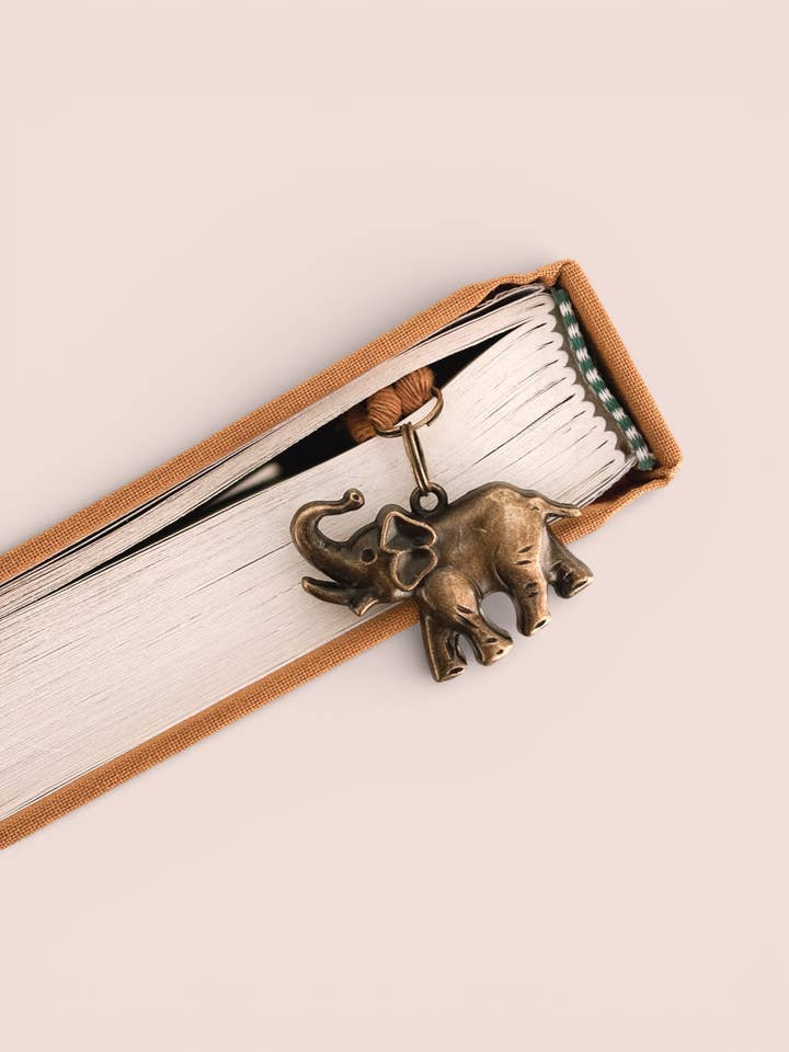 Elephant Charm Bookmark - Bookish Gift for Readers for wholesale by Offhand Fibers