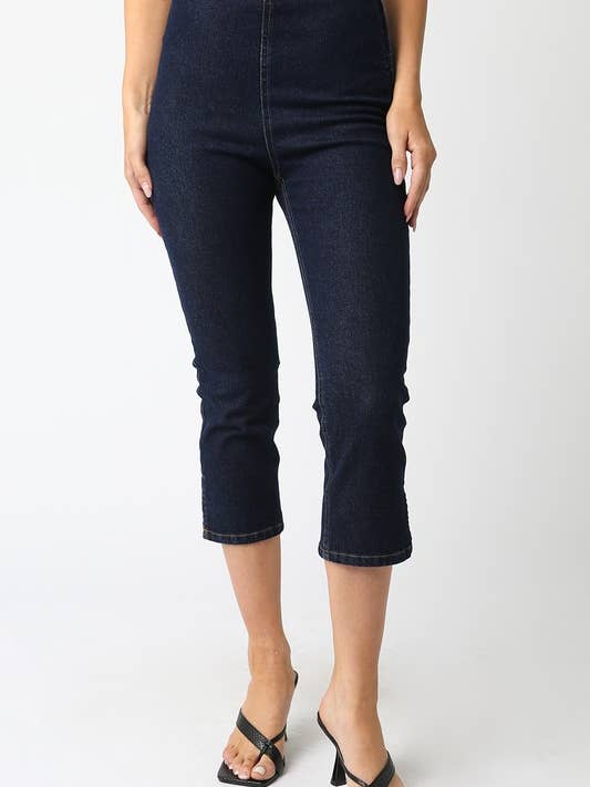 Layla Midi Denim Pants for wholesale by Olivaceous