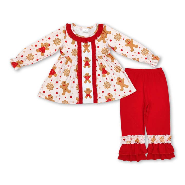 Yawoo Garments - Wholesale Bodysuit (Non-Footed) - Baby - Long sleeves gingerbread baby girls Christmas romper1