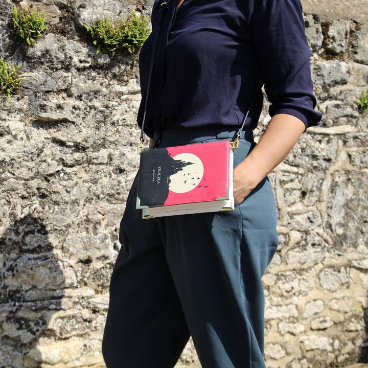 Well Read Company - Wholesale Crossbody Bag - Women's - Dracula Moon Red Book Crossbody Clutch Handbag