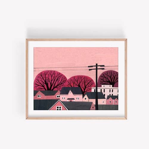 Pink Languid Summer Art Print for wholesale by The Artwork of Kristen Solecki