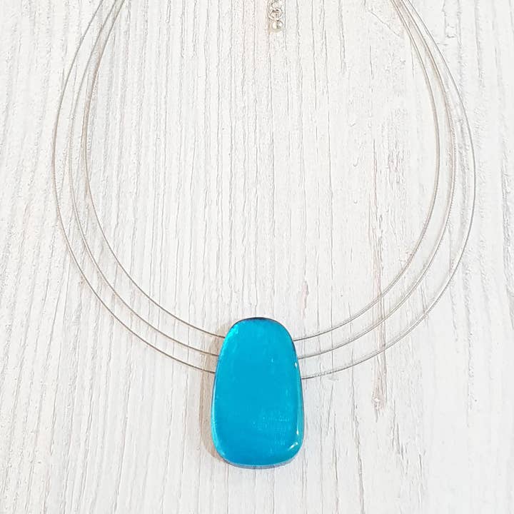 Capiz necklace short / pendant 25 x 40mm / BG-0403 for wholesale by Gloria-Maris