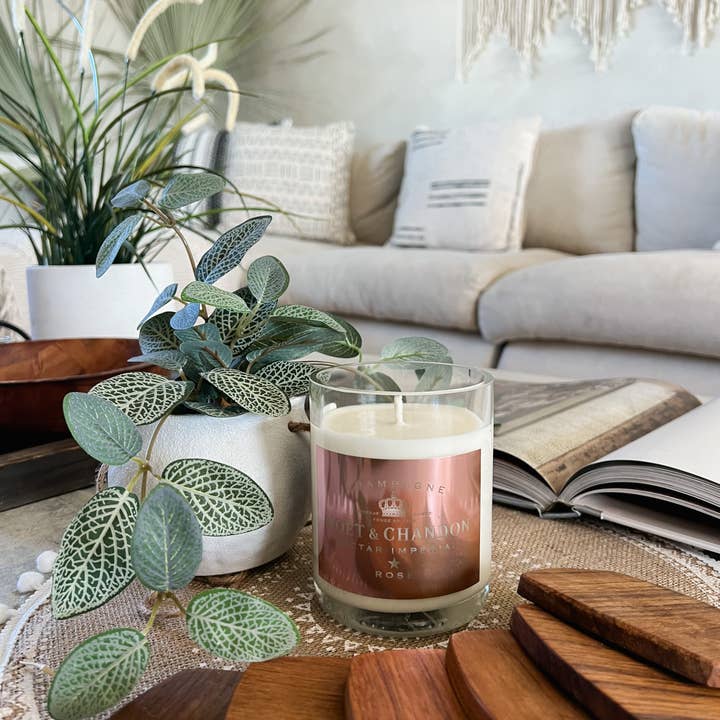 Scottsdale Candle Co - Wholesale Jar/Filled Candle - Recycled Moet Rose Candle