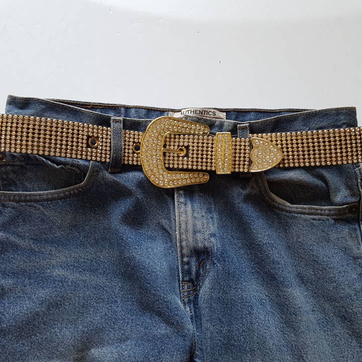 Axesoria West - Wholesale Belt - Women's - Special Price : Gold Western Rhinestone belt