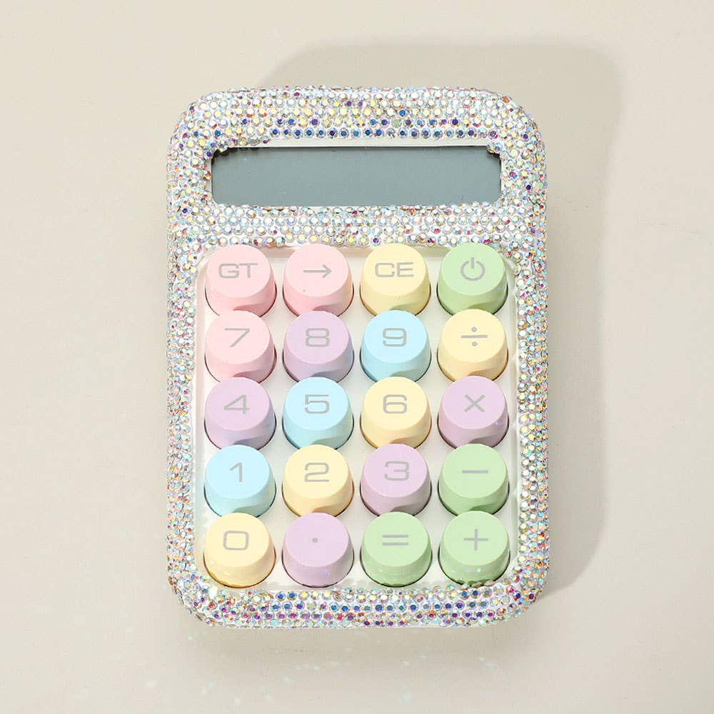 Sensibling Corp. - Wholesale Calculator - Colorful Round Keys Rhinestone Studded Electronic Calculator0