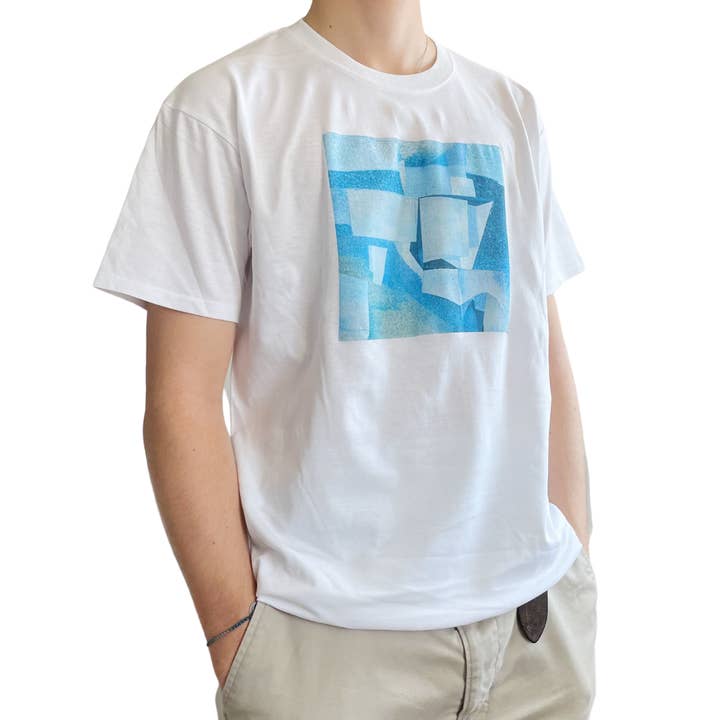 ZZZEBRAAA LIMITED - Wholesale Screen printed t-shirt – unisex - Tom O'Neill Brickwork Abstract Art T-Shirt Independent Art2