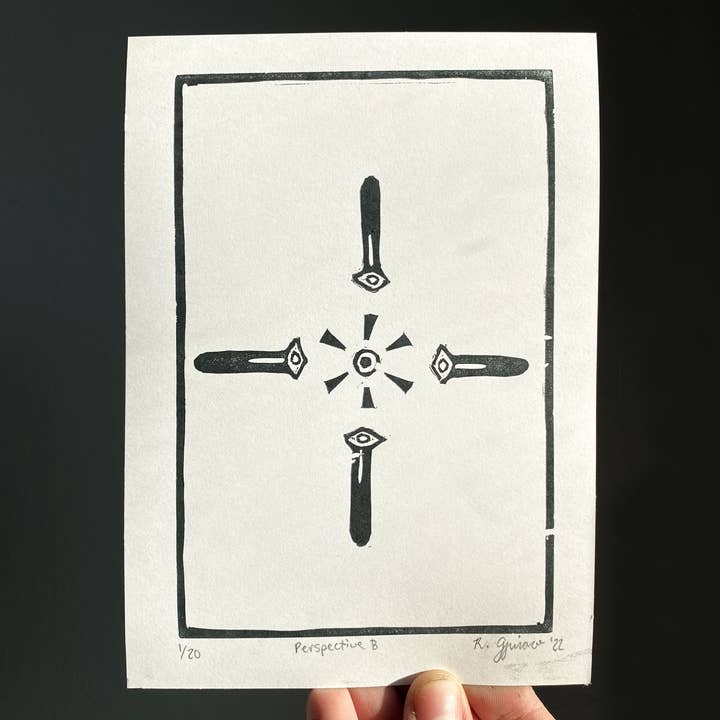 Three to the Em Prints - Wholesale Art Print - Perspective Linocut Letterpress Print Set – Handprinted Art1