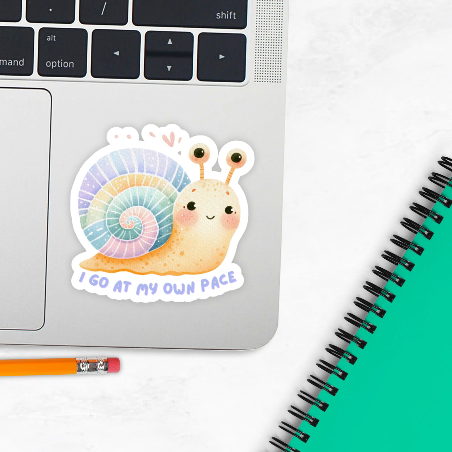 Coyote Color – wholesale Sticker – Cute Snail Sticker "I Go At My Own Pace" Decal3